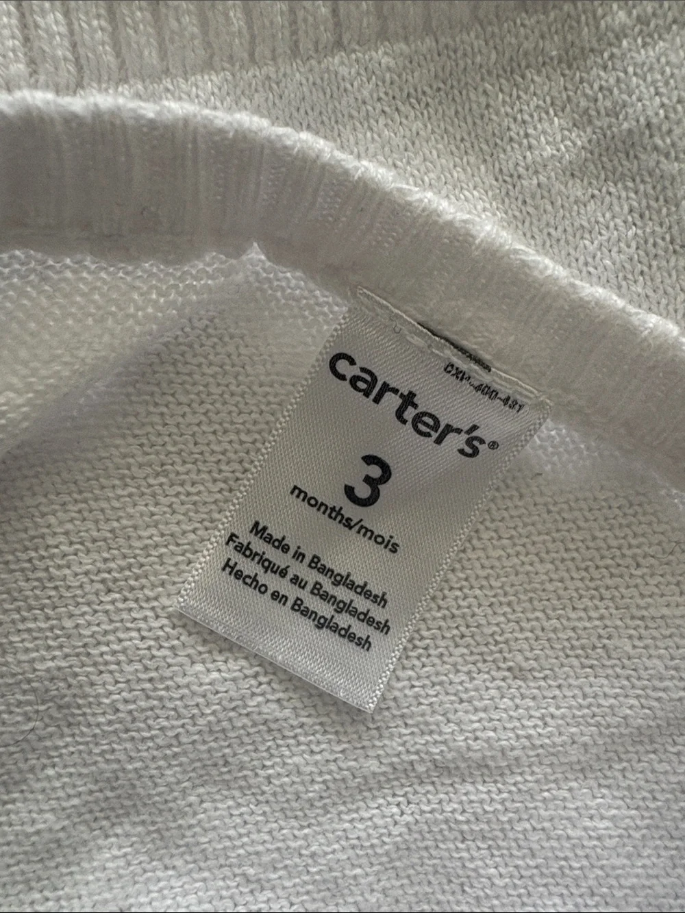 Carter's White Knit Baby Cardigan with Heart Buttons